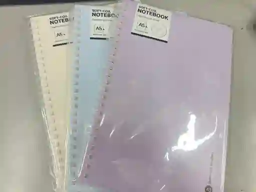 Agenda Argollada A5 X80 Hj Rayada Tonos Pastel Azul, Lila O Blanco