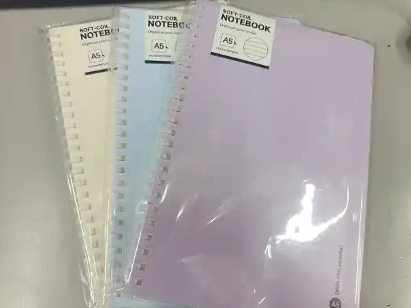 Agenda Argollada A5 X80 Hj Rayada Tonos Pastel Azul, Lila O Blanco