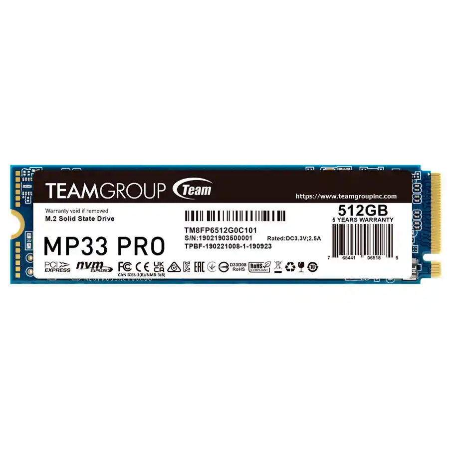 Unidad Solida M2 Teamgroup Mp33 Pro 512gb 3500mbs