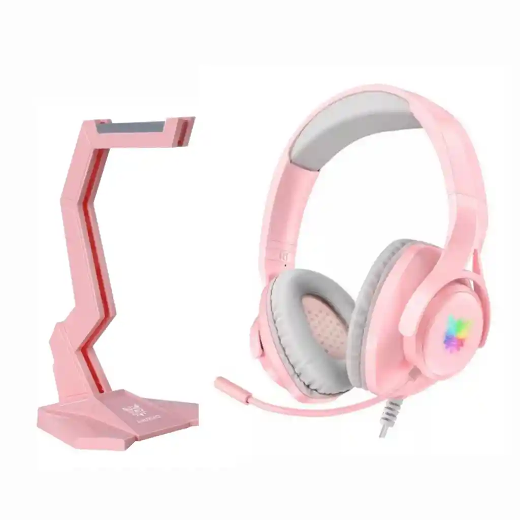 Combo Diadema X16 Rosa Mas Base Rosada Marca Onikuma