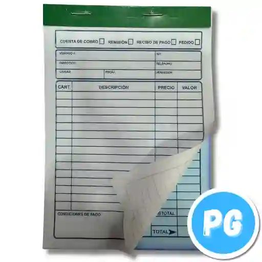 Facturero Autocopiante Pequeño (60 Juegos De Factura) 8.5x11.5 Centimetros