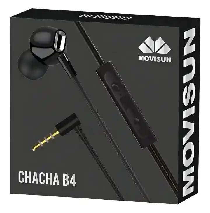 Audífonos Manos Libres Movisun Chacha B4 Con Micrófono Color Negro
