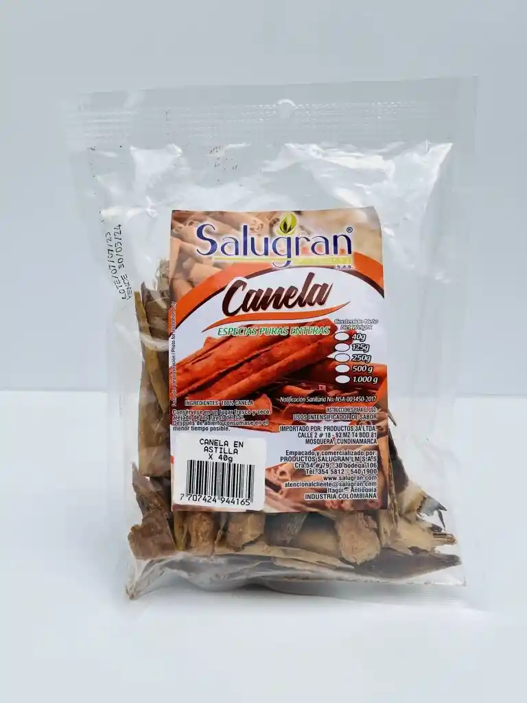Canela En Astilla X40g Salugran
