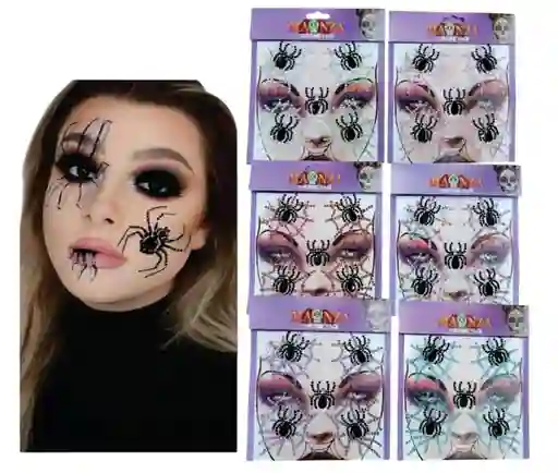 Halloween Maquillaje De Catrina Perlas Adhesivas Faciales