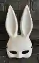 Antifaz Coneja Play Boy Orejas Largas Blanca Escarchada