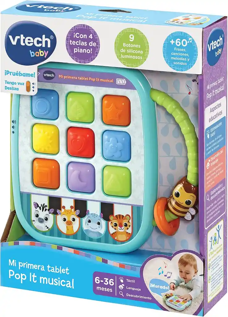 Juguete Tablet Interactiva Pop It Musical Y Luces Para Bebés