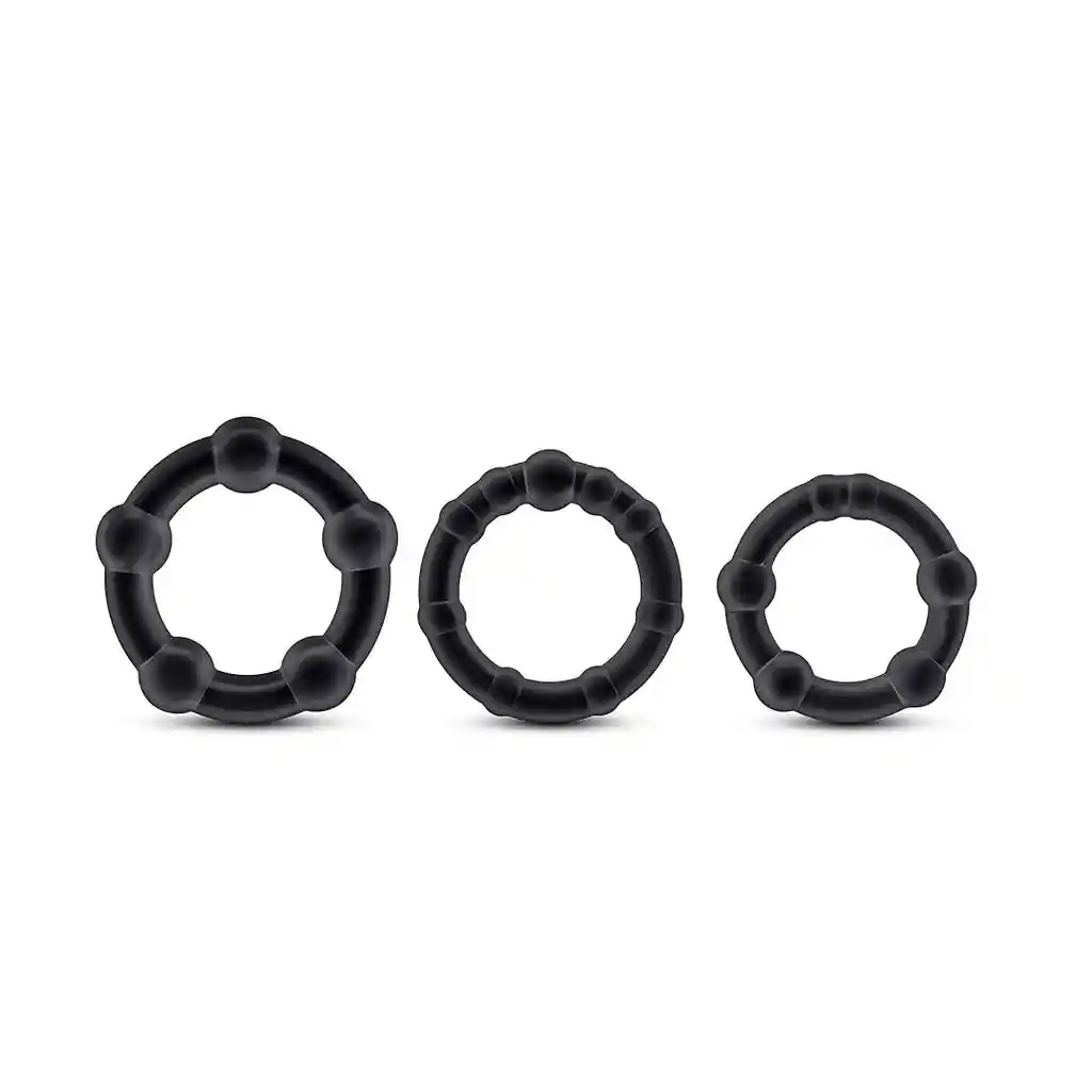 Anillos Beaded Cock Rings - Black
