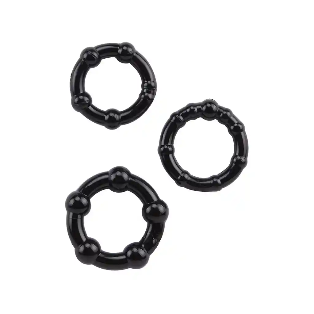Anillos Beaded Cock Rings - Black