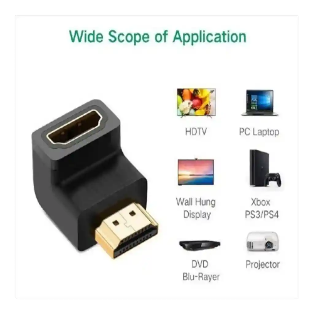 Adaptador En L Hdmi Hembra A Hdmi Macho Lj-37 Hd M/f 90°