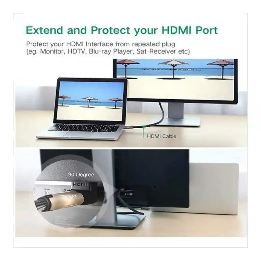 Adaptador En L Hdmi Hembra A Hdmi Macho Lj-37 Hd M/f 90°