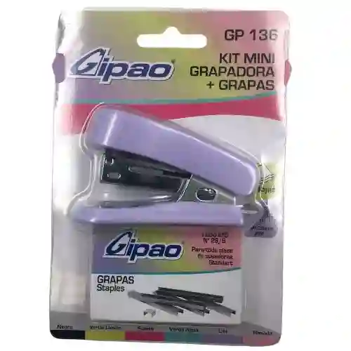 Kit Mini Grapadora + Grapas - Lila