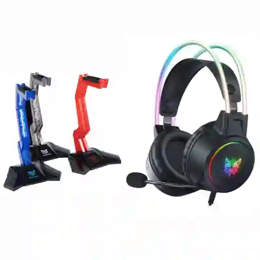 Diadema Auricular Gamer X15 Pro Luz Rgb + Soporte Onikuma