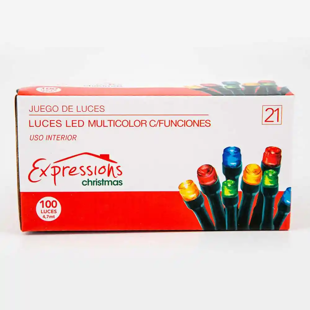 Luces De Navidad X100 Led Expressions Función Multicolor