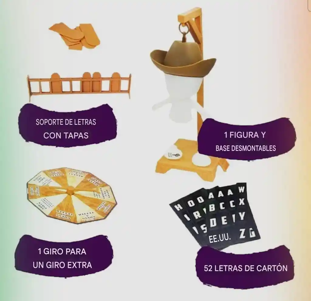 Juego De Mesa Juguete Ahorcado 3d Armable Clásico