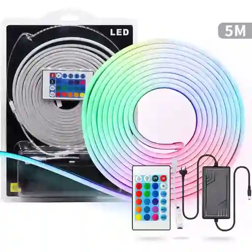 Cinta Led Neón De 5 Metros Con Control Dd-022