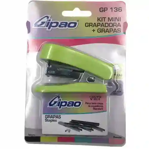Kit Mini Grapadora + Grapas - Verde Limon