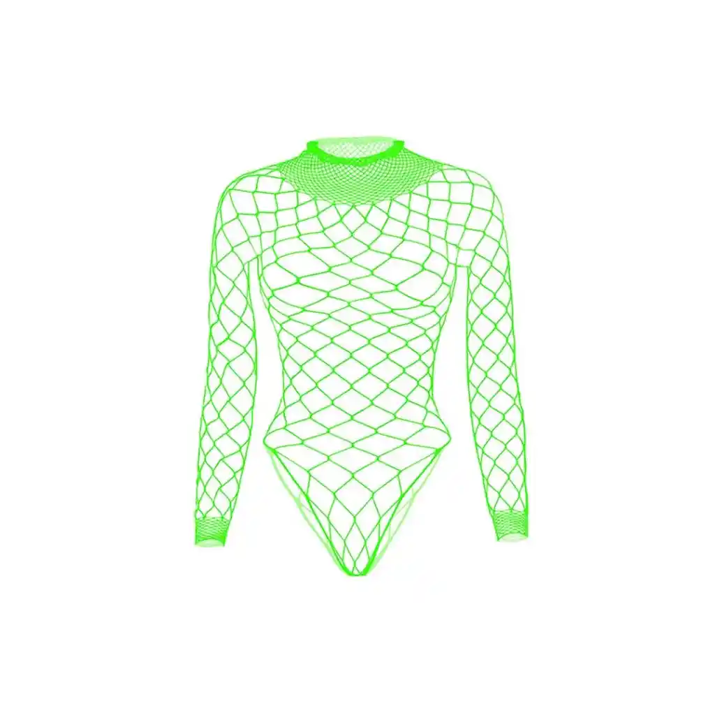 Body De Malla Glamour Color Verde Neón