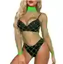 Body De Malla Glamour Color Verde Neón