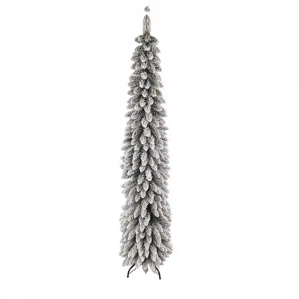 Árbol De Navidad Delgado Nevado 2.10mt Expressions