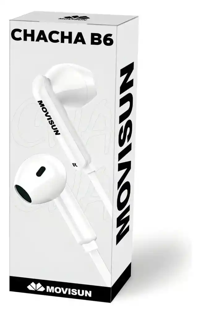 Audifonos Manos Libres Chacha B6 Movisun Jack 3.5mm Microfon Blanco