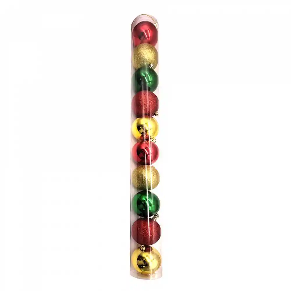 Bolas Navideñas Rojo Verde 10pzs 7cm Expressions