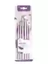 Pincel X 6 Uds Planos/redondos Morados Ref O288