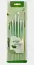 Pincel X 6 Uds Planos/redondos Verde Ref O288