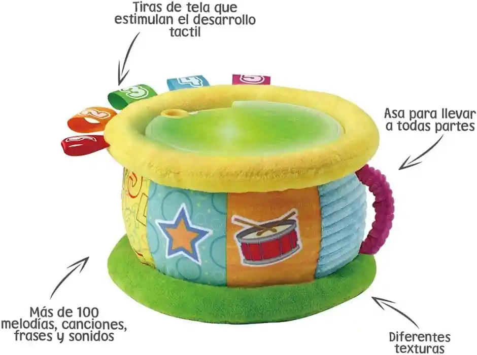 Juguete Educativo Tambor Bilingüe Luces Mágicas Para Bebés
