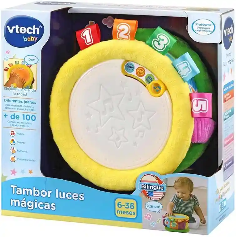 Juguete Educativo Tambor Bilingüe Luces Mágicas Para Bebés
