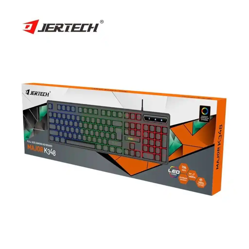 Teclado Alámbrico Retroiluminado K348 Jertech Conexión Usb