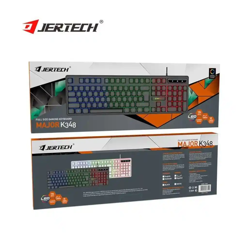 Teclado Alámbrico Retroiluminado K348 Jertech Conexión Usb