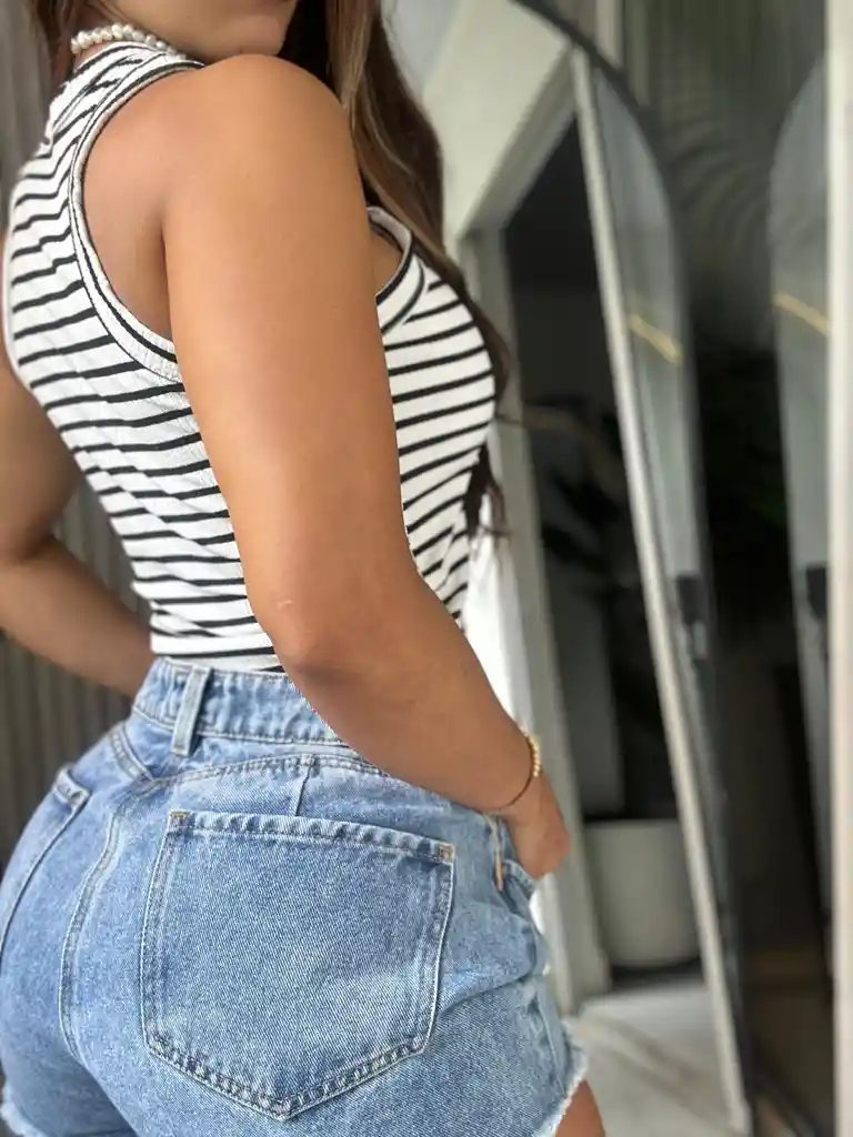 Blusa En Rib Rayada