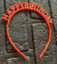 Diadema Balaca Feliz Cumpleaños Pasta Naranja Neon