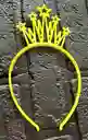 Diadema Balaca Corona Grande Pasta Amarillo Neon