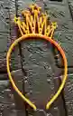 Diadema Balaca Corona Grande Pasta Naranja Claro