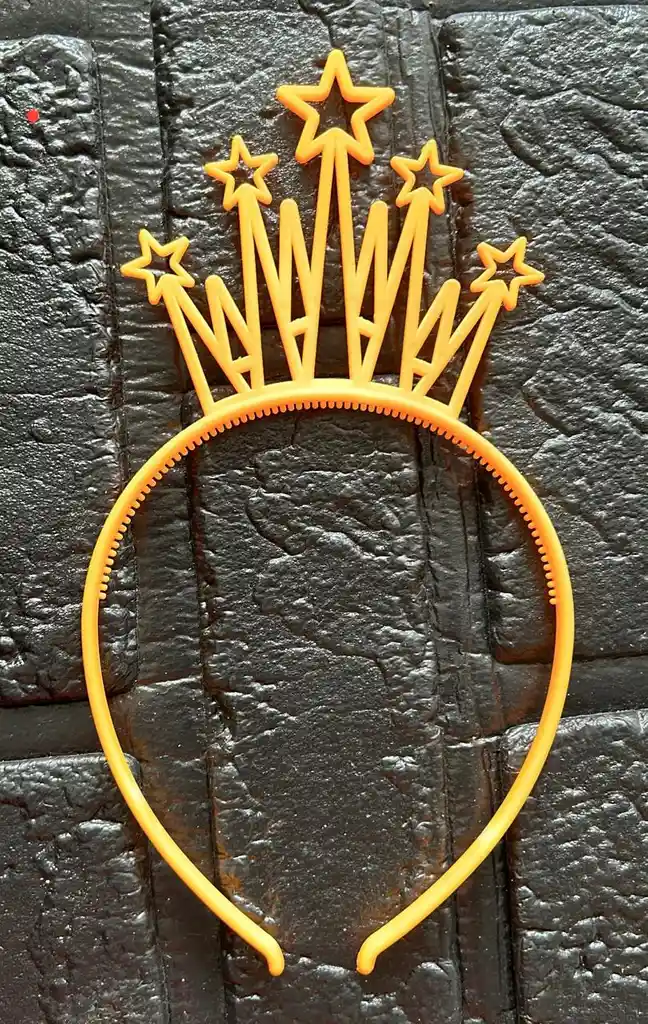 Diadema Balaca Corona Grande Pasta Naranja Claro