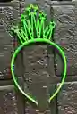 Diadema Balaca Corona Grande Pasta Verde Manzana Neon