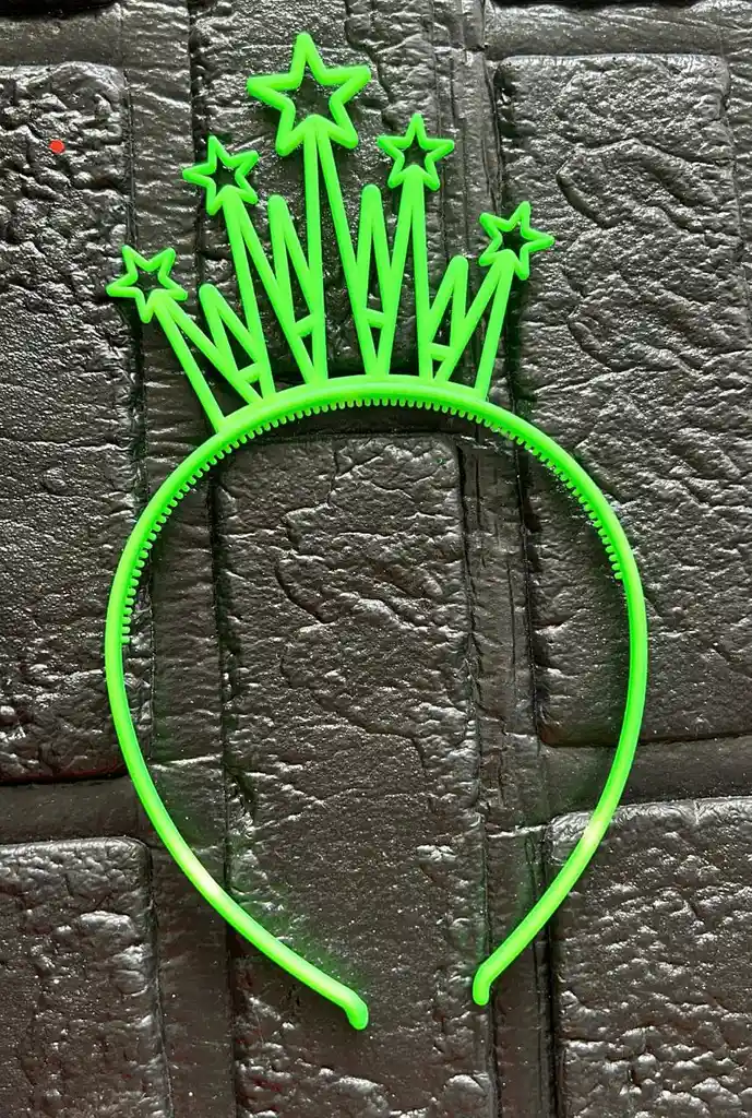 Diadema Balaca Corona Grande Pasta Verde Manzana Neon
