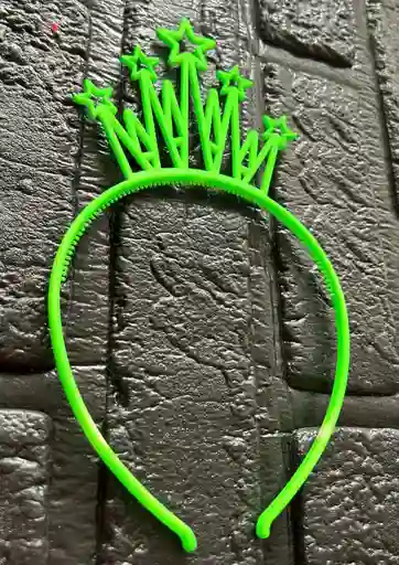 Diadema Balaca Corona Grande Pasta Verde Manzana Neon