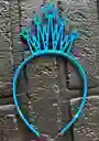 Diadema Balaca Corona Grande Pasta Azul Neon