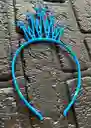 Diadema Balaca Corona Grande Pasta Azul Neon