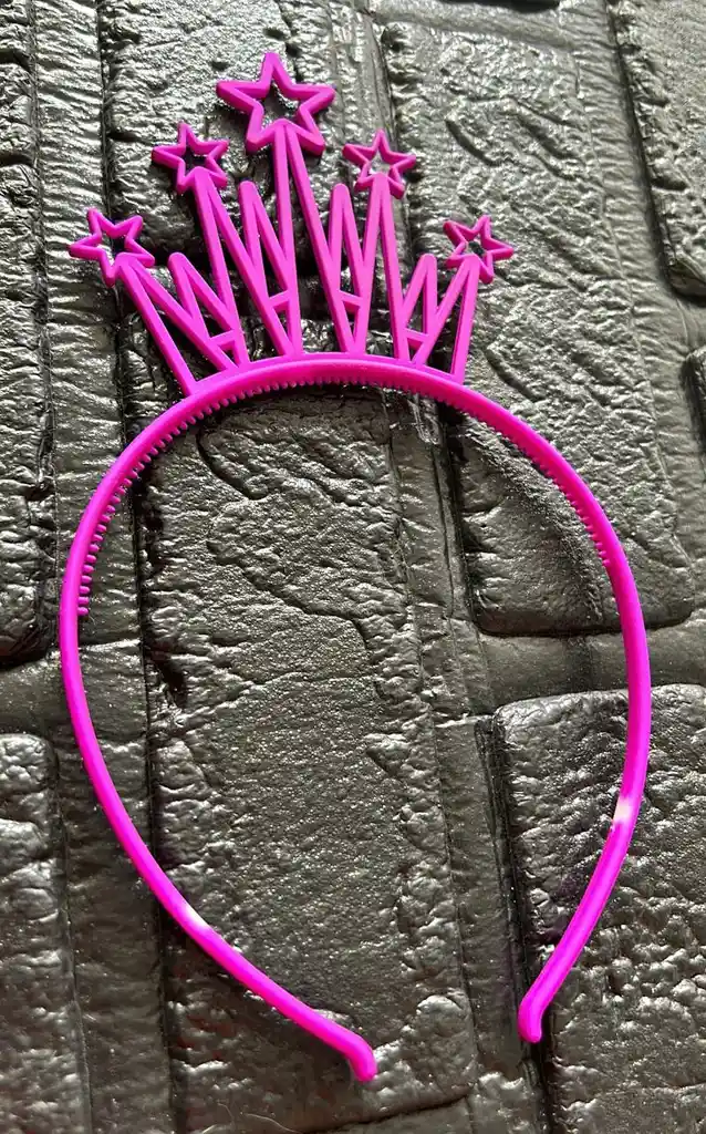 Diadema Balaca Corona Grande Pasta Morada Neon
