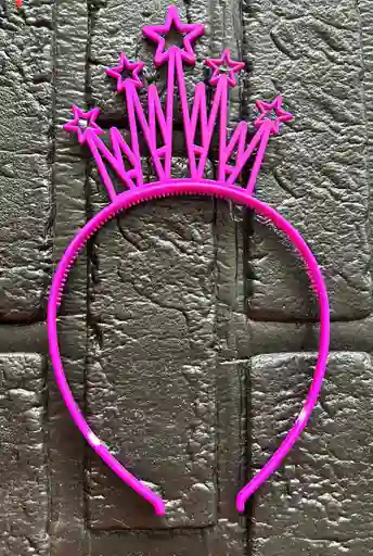 Diadema Balaca Corona Grande Pasta Morada Neon