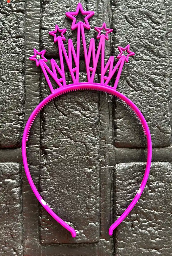 Diadema Balaca Corona Grande Pasta Morada Neon