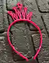 Diadema Balaca Corona Grande Pasta Fucsia Neon