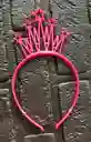 Diadema Balaca Corona Grande Pasta Fucsia Neon