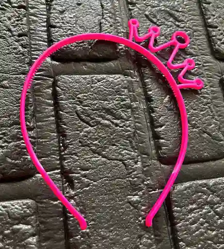 Diadema Balaca Corona Pequeña Pasta Fucsia