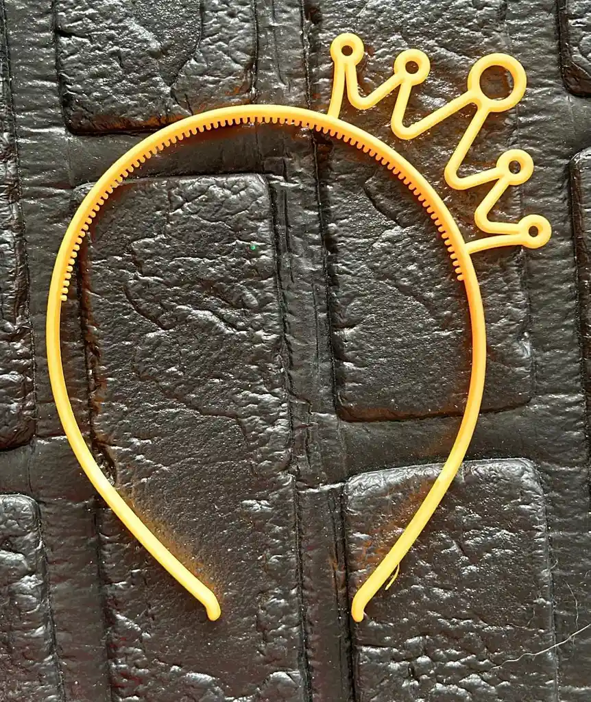 Diadema Balaca Corona Pequeña Pasta Naranja Pastel