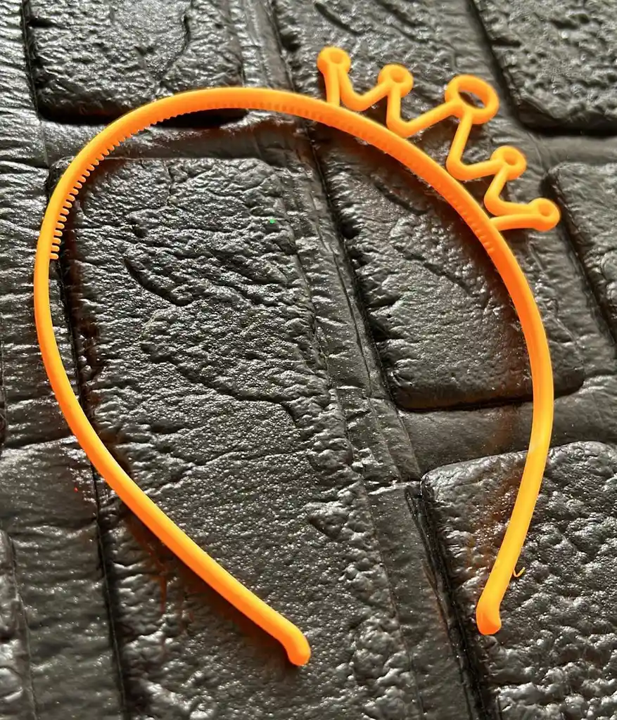 Diadema Balaca Corona Pequeña Pasta Naranja Pastel