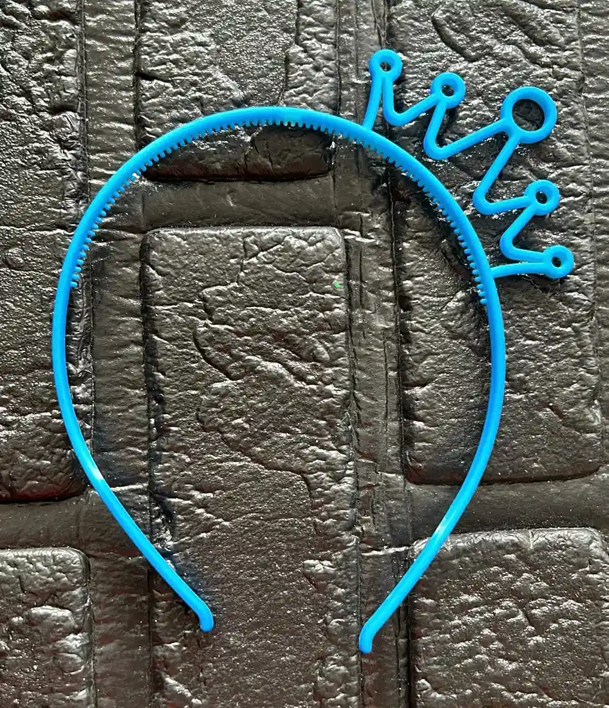 Diadema Balaca Corona Pequeña Pasta Azul Neon